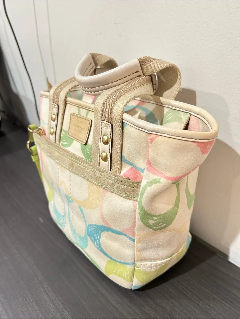 Coach Vintage Hampton Signature Scribble Mini Tote Bag GUC
